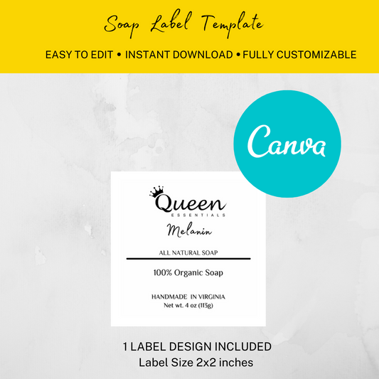 Customizable Handmade Soap Label Template Instant Download